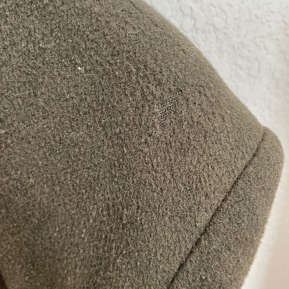 Roberto Vasalli Men Wool Cashmere Double Breasted Overcoat 42 Army Olive Green - Picture 16 of 16